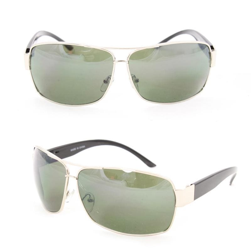 Mens F1869 Silver Metal Square Sunglasses