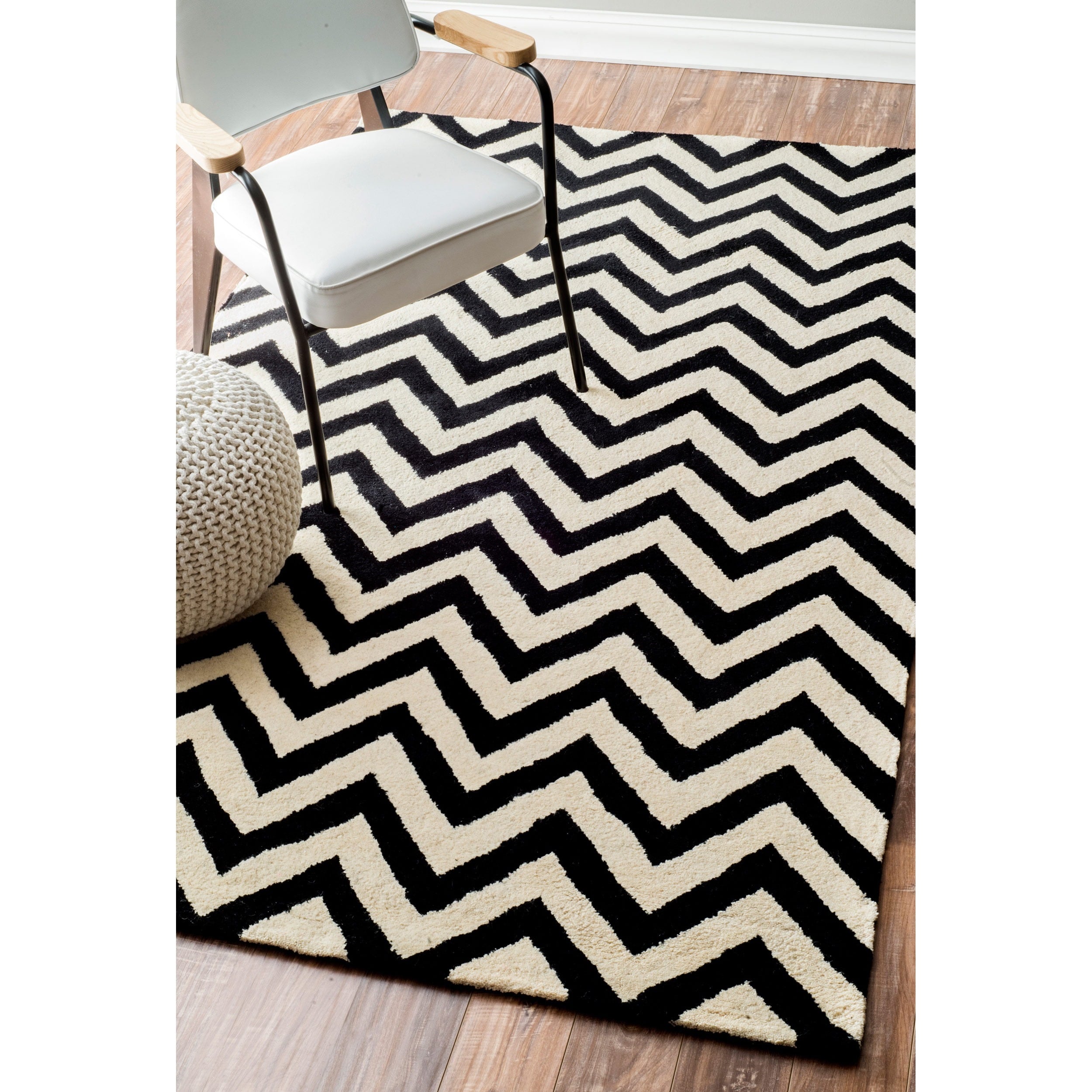 Nuloom Nuloom Hand tufted Spectrum Chevron Wool Rug (76 X 96) Green Size 76 x 96