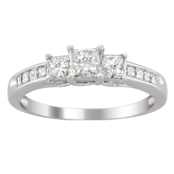 Montebello 14k Gold 1ct TDW Princess-cut Diamond Engagement Ring (H-I ...