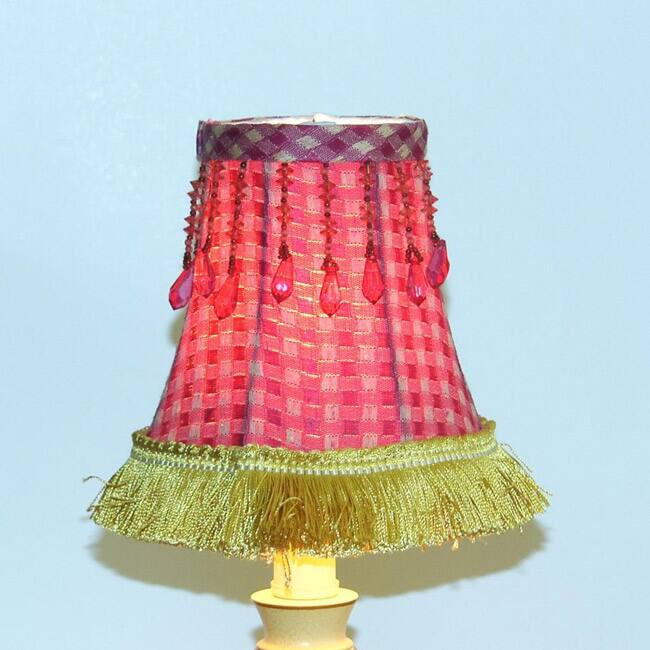 Red Plaid Chandelier Mini Shades (Set of 2)