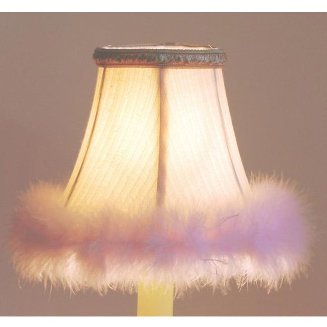 Cream Pink Faux Fur Chandelier Mini Shades (set Of 2)