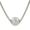 Pearls For You Sterling Silver White Freshwater Pearl Solitaire Necklace (9-10 mm)