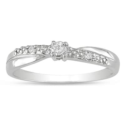10k White Gold Diamond Accent Promise Ring
