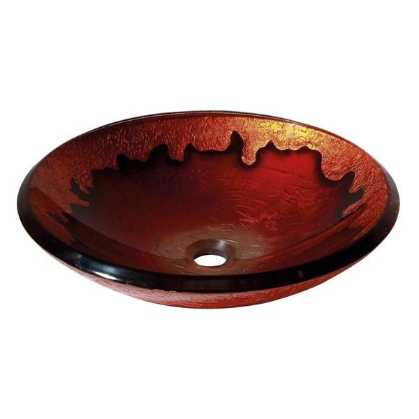 Avanity 18-inch Round Gold Lava Tempered Glass Vessel Sink - 18"W x 5"D
