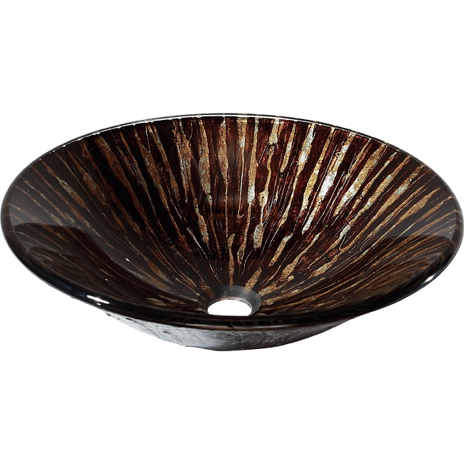 Avanity Contemporary Golden Ebony Tempered Glass Vessel Sink