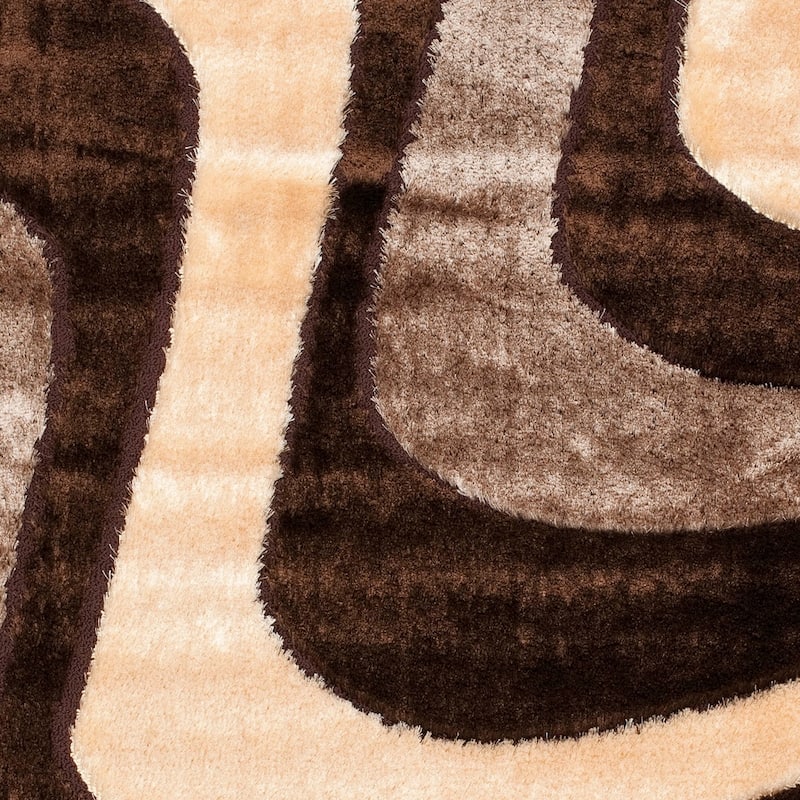 SAFAVIEH Miami Shag Malaliya Abstract Rug - 4' x 6' - Brown/Beige - Rectangle