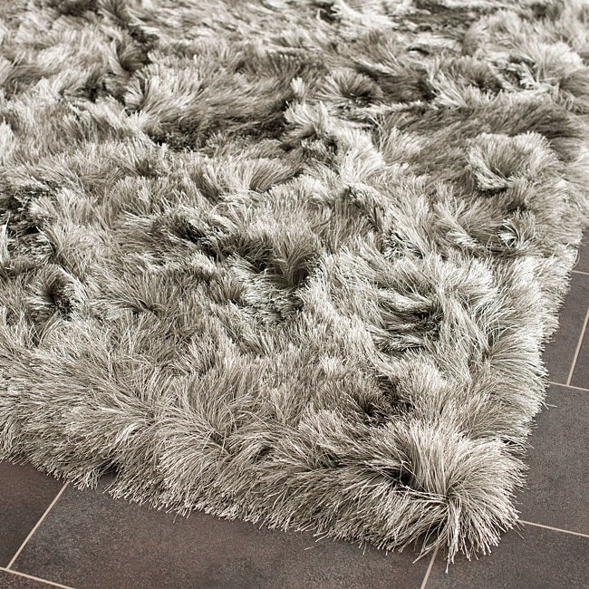 Silken Silver Shag Rug (3 X 5)