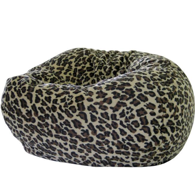 Gold Medal Jumbo Animal Print Round Bean Bag Chair