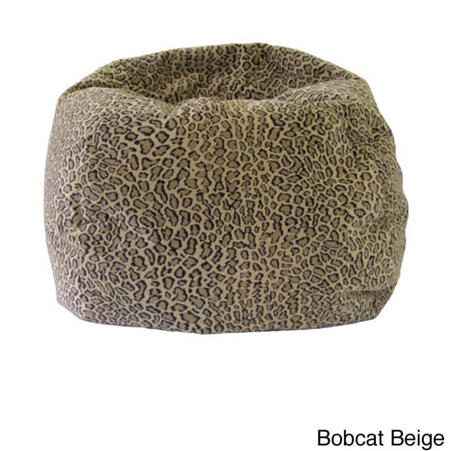 Gold Medal Jumbo Animal Print Round Bean Bag Chair