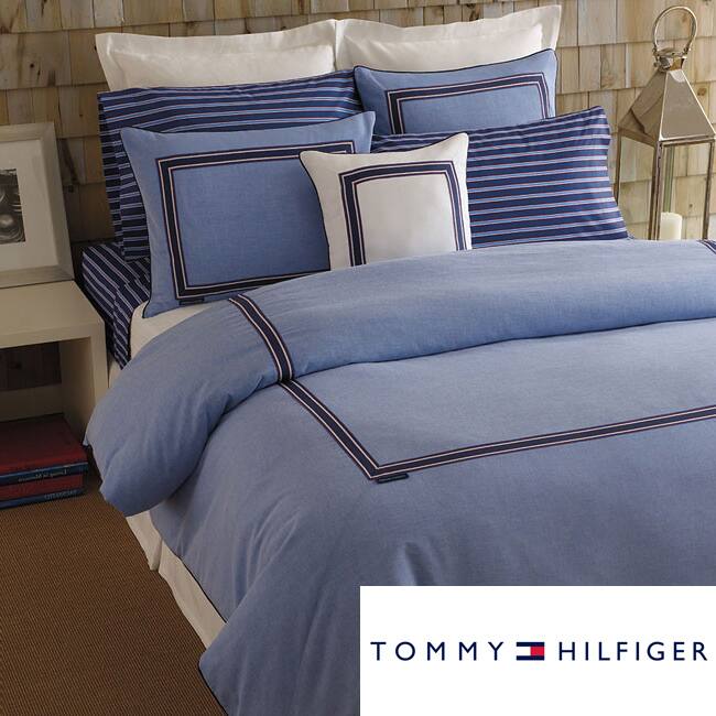 Tommy Hilfiger Oxford Blue King-size Comforter - White