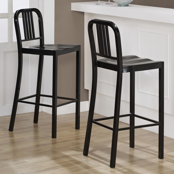 Shop Black Metal Bar Stools (Set of 2) - Free Shipping Today