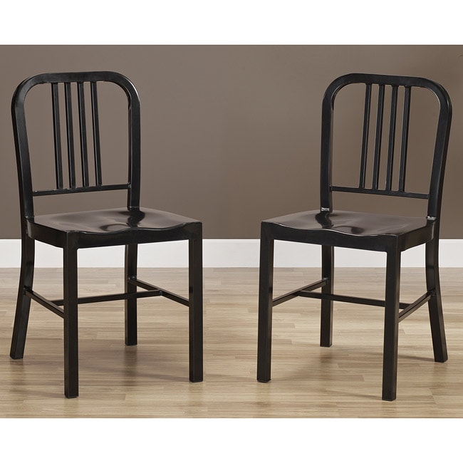 Black Metal Side Chairs (set Of 2)