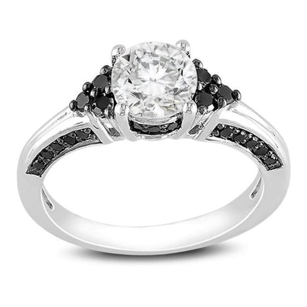 black diamond white sapphire ring