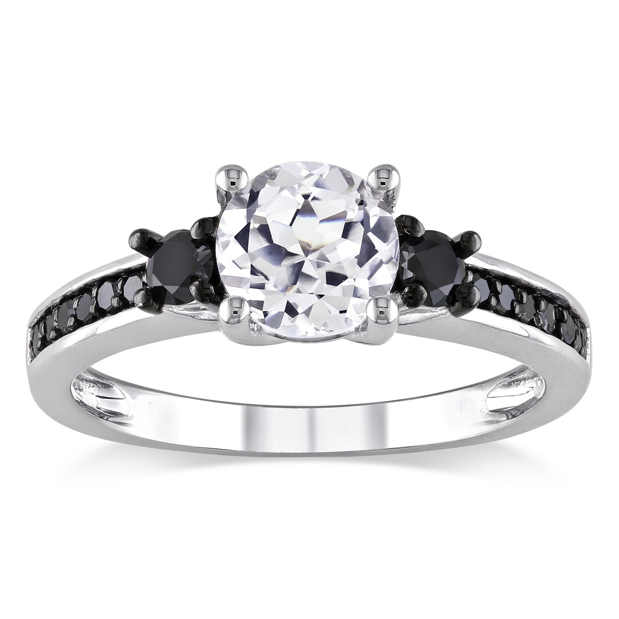 black diamond white sapphire ring