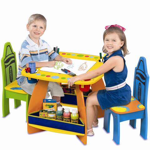 Crayola Wooden Desk and Chairs Set