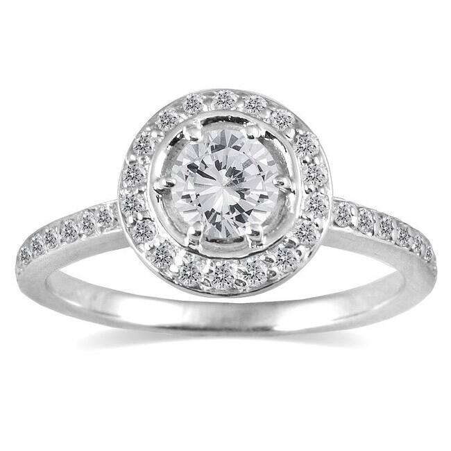 Marquee Jewels 14k White Gold 3/4ct TDW Diamond Halo Engagement Ring (I-J, I1-I2)