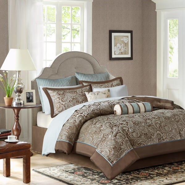 Shop Madison Park Whitman Blue Complete Comforter And Cotton Sheet