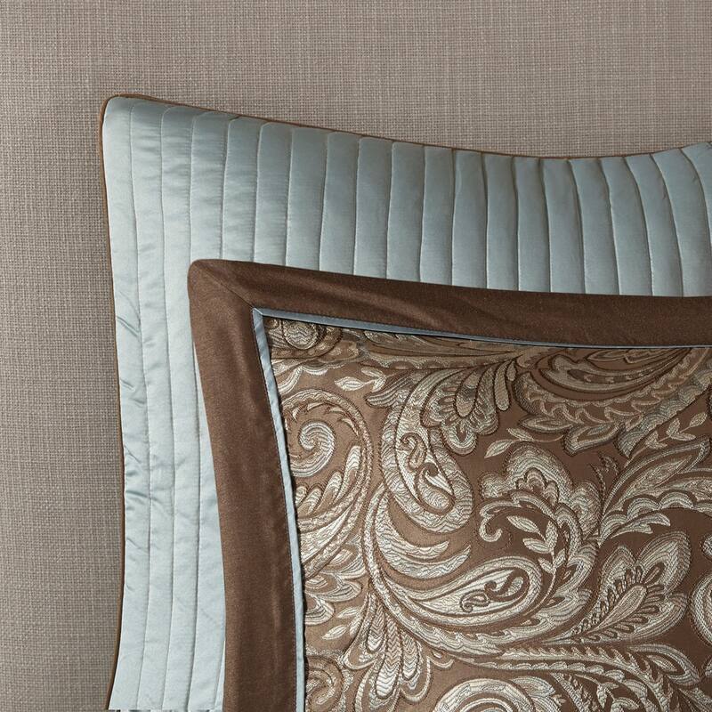 Madison Park Whitman Blue/ Brown 12 Piece Comforter Set with Cotton Bed Sheets