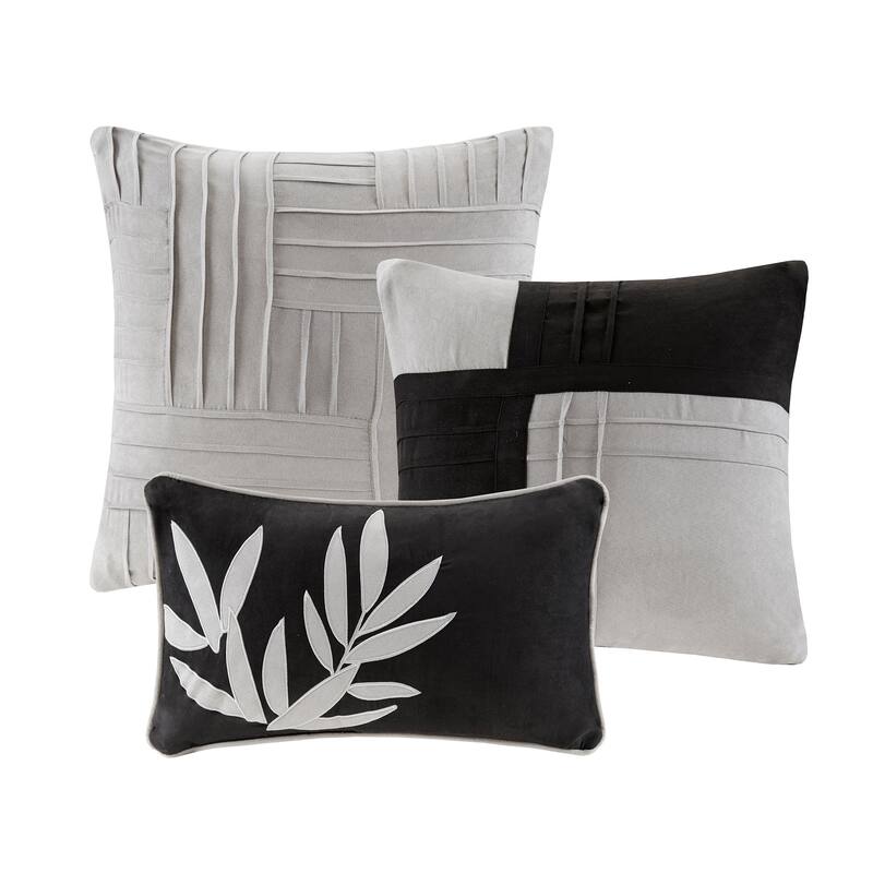 Madison Park Meyers Grey 7-piece Solid Casual Pattern Comforter Set