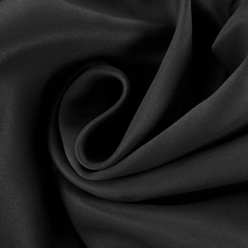 Exclusive Fabrics Jet Black Room Darkening Curtain Panel Pair (2 Panels)