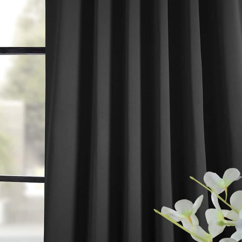 Exclusive Fabrics Jet Black Room Darkening Curtain Panel Pair (2 Panels)