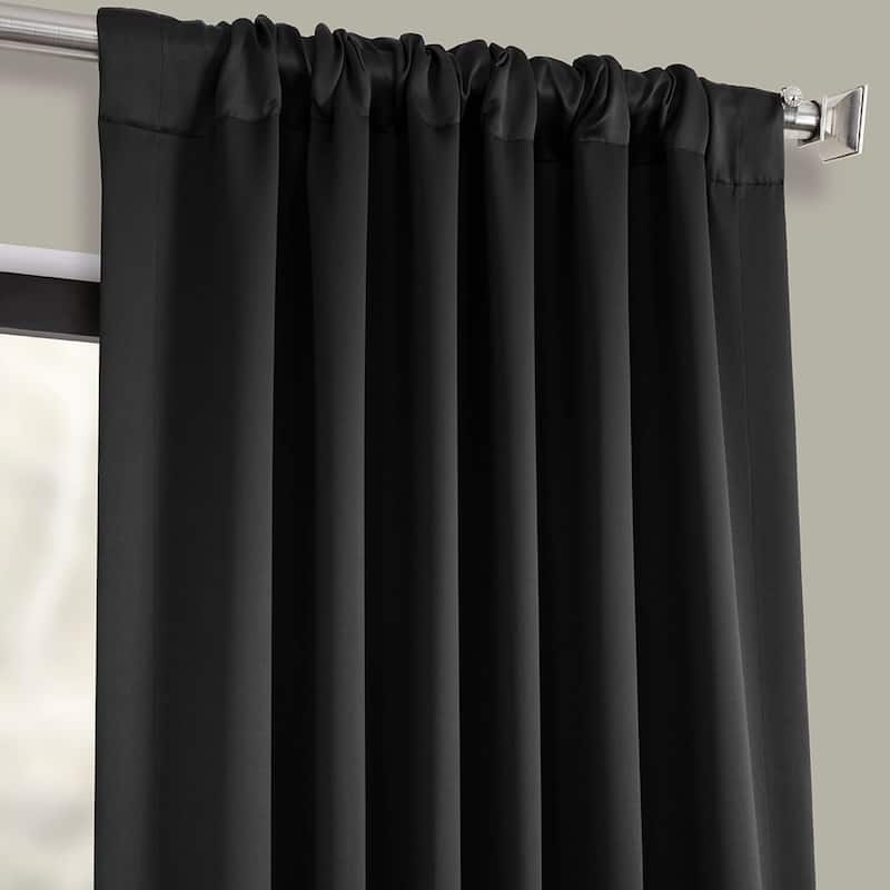 Exclusive Fabrics Jet Black Room Darkening Curtain Panel Pair (2 Panels)