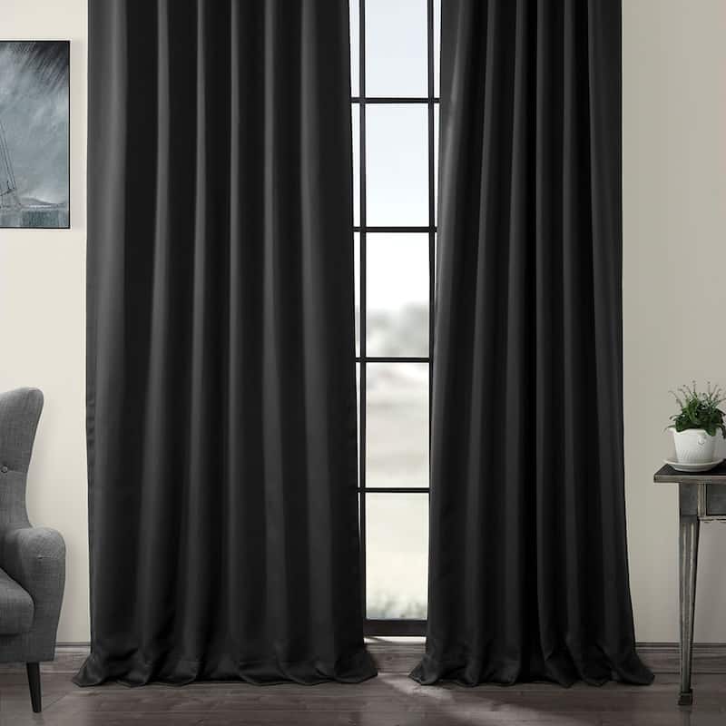 Exclusive Fabrics Jet Black Room Darkening Curtain Panel Pair (2 Panels)