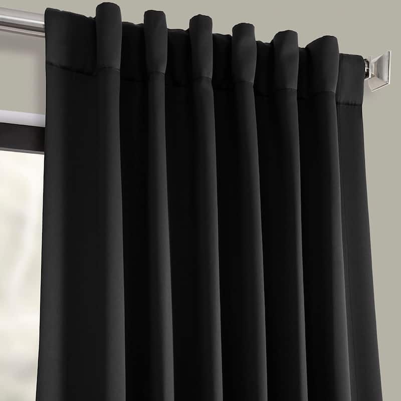 Exclusive Fabrics Jet Black Room Darkening Curtain Panel Pair (2 Panels)
