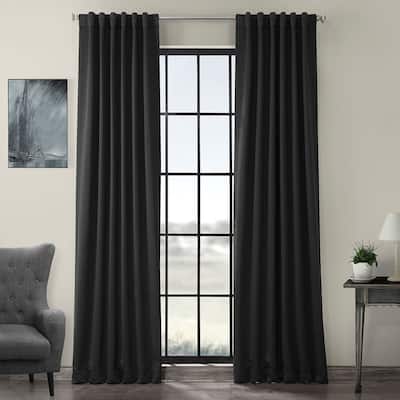 Exclusive Fabrics Jet Black Room Darkening Curtain Panel Pair (2 Panels)
