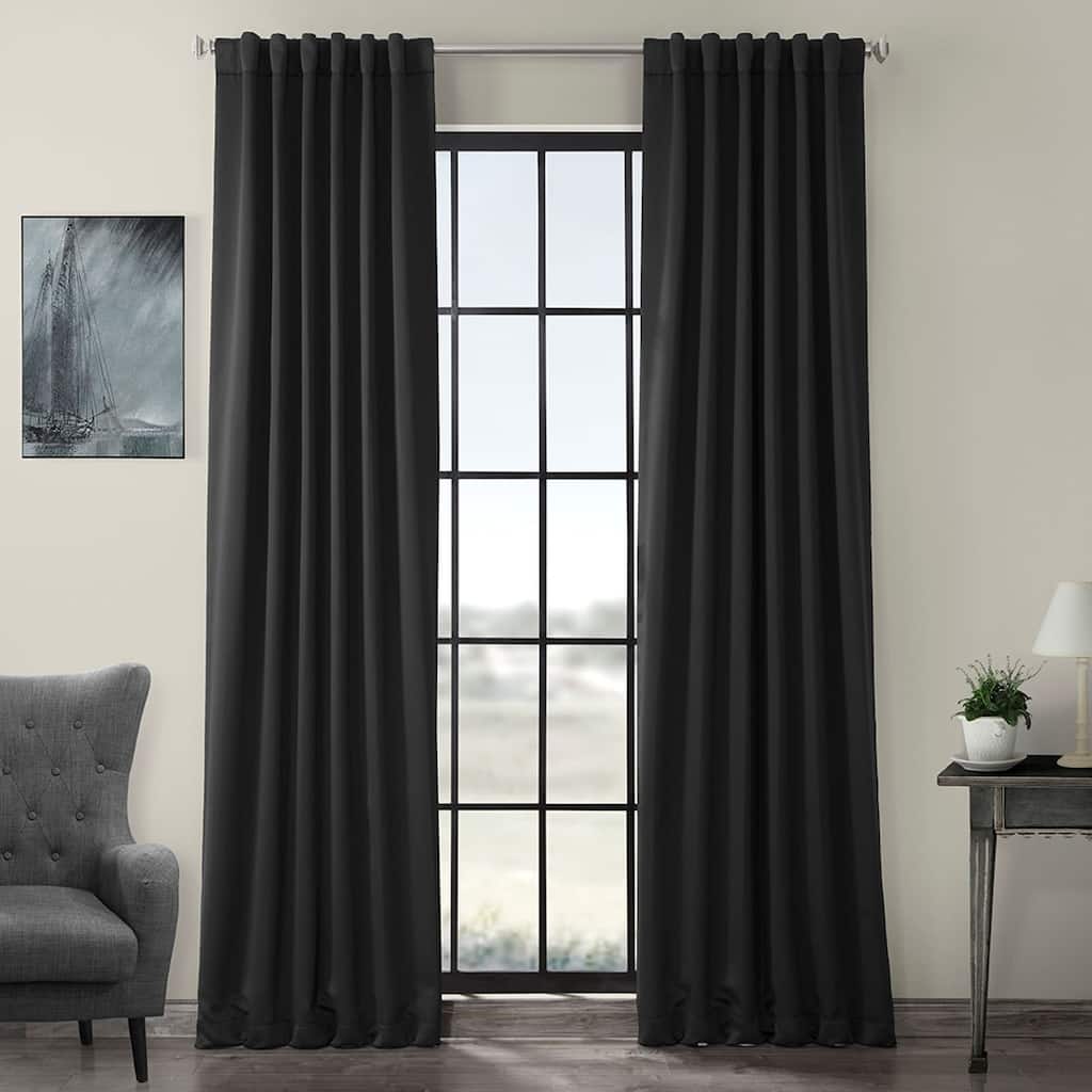 Exclusive Fabrics Jet Black Room Darkening Curtain Panel Pair (2 Panels)