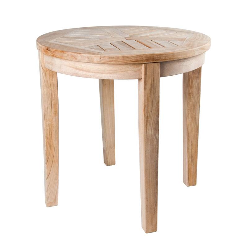 Solid Teak Natural Round Side Table