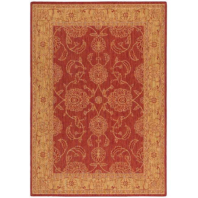 Nourison Seasons Red Floral Rug (5'3 x 7'6) - 5'3" x 7'6"