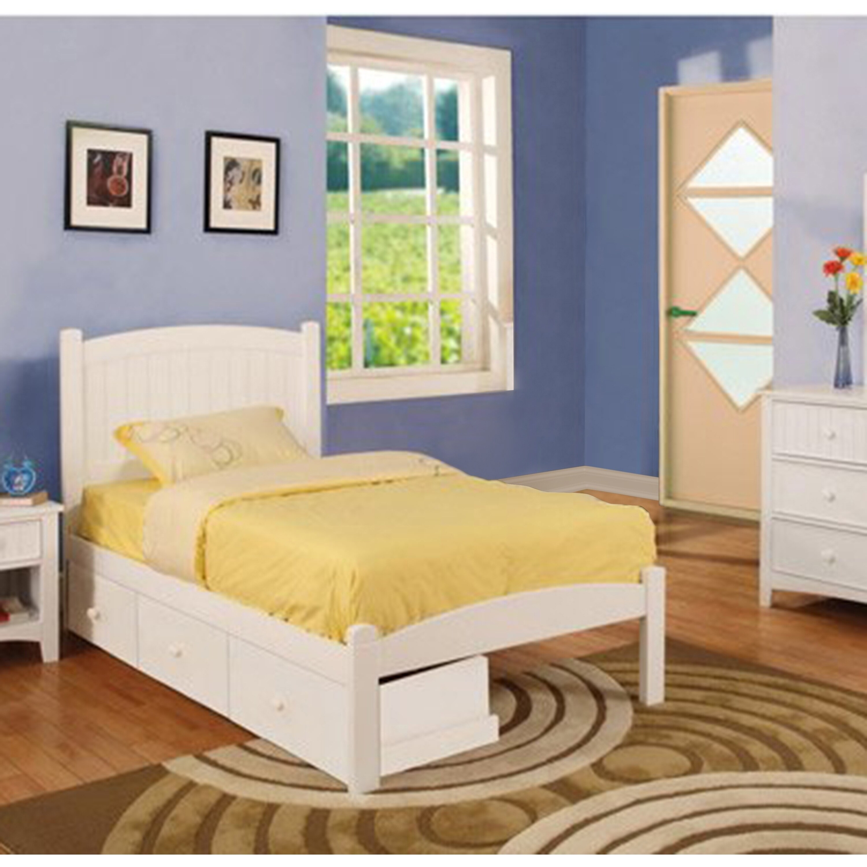 Shop Furniture Of America Thea Traditional White Twin 2 Piece Bed