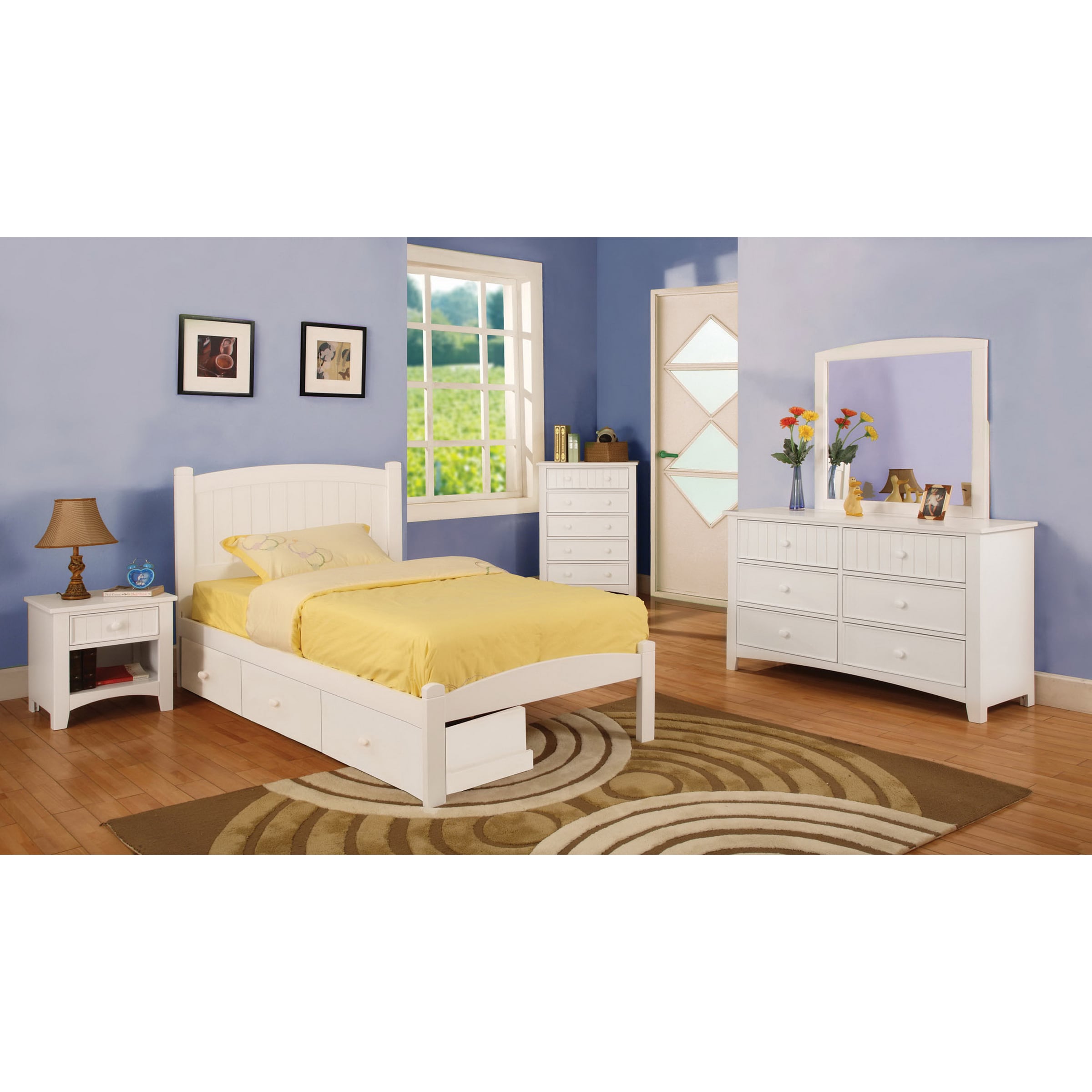 Furniture Of America Thea Traditional White 4 Piece Bedroom Set