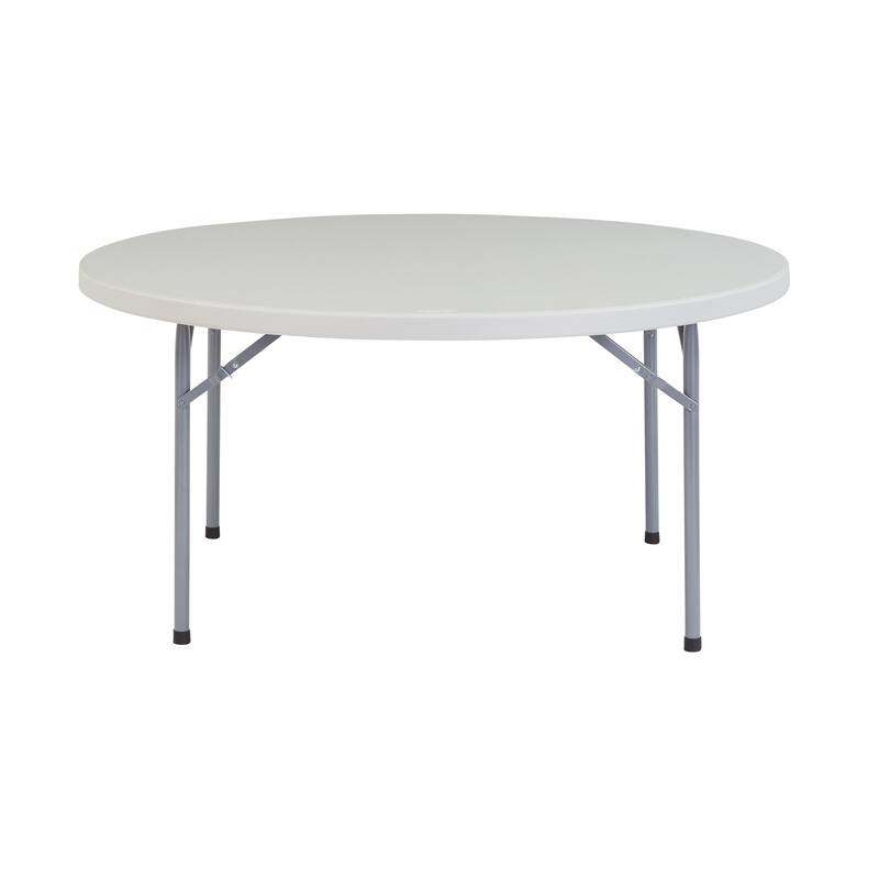 (10 Pack) NPS 60" Heavy Duty Round Folding Table - White