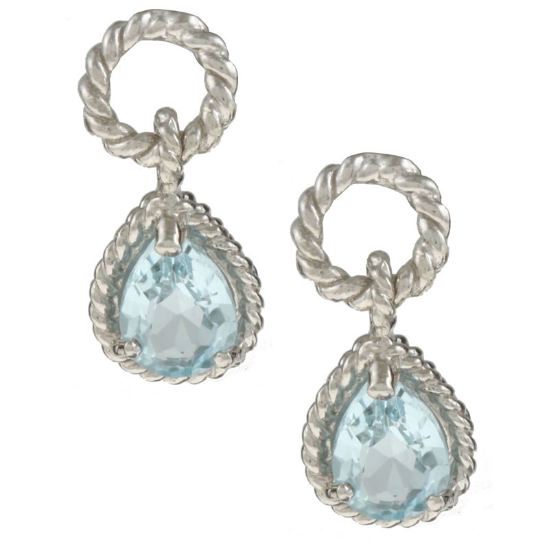 La Preciosa Sterling Silver Blue Topaz Teardrop Earrings Free La Preciosa Sterling Silver Blue Topaz Teardrop Earrings