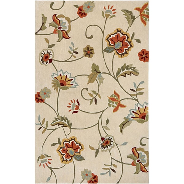 Hand tufted Cream Floral Rug (2 x 3)  ™ Shopping   Great