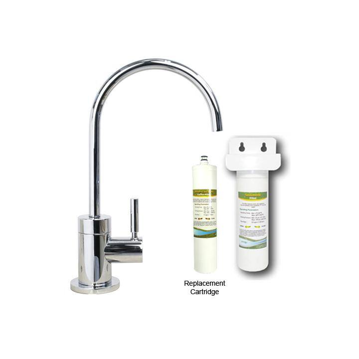 Westbrass Polished Chrome Cold Water Dispenser with Under-counter Filter Kit