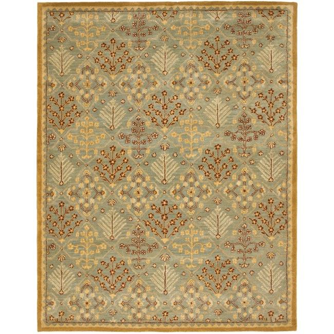 Safavieh Handmade Tree of Life Slate Blue Wool Rug - 7'6 x 9'6