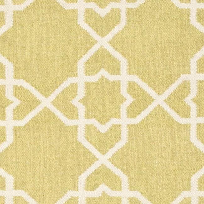 Safavieh Handwoven Moroccan Dhurrie Green/ Ivory Wool Runner Rug (2'6 x 12') Safavieh Runner Rugs