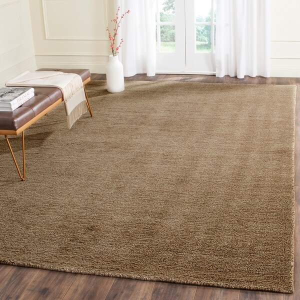 Safavieh Handmade Himalaya Solid Brown Wool Area Rug - 6' x 9'