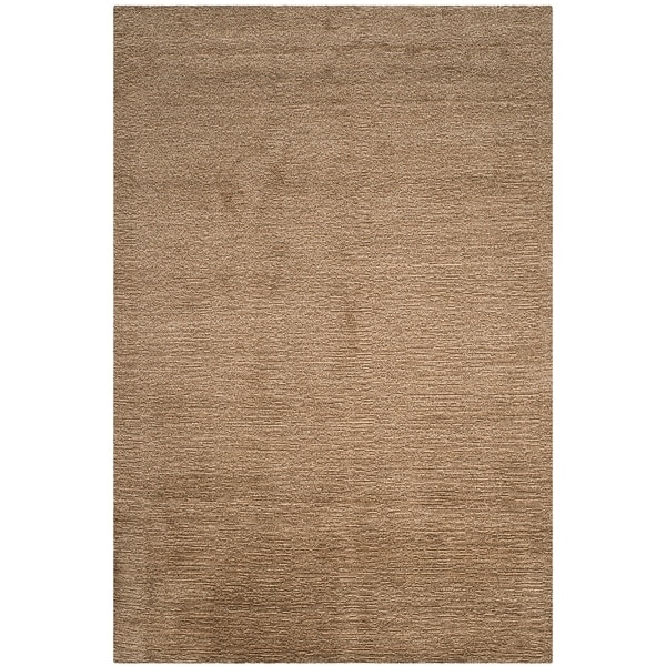 Safavieh Handmade Himalaya Solid Brown Wool Area Rug - 6' x 9'