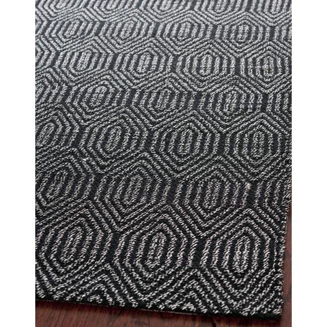 Handmade South Hampton Black Rug (2 X 8)