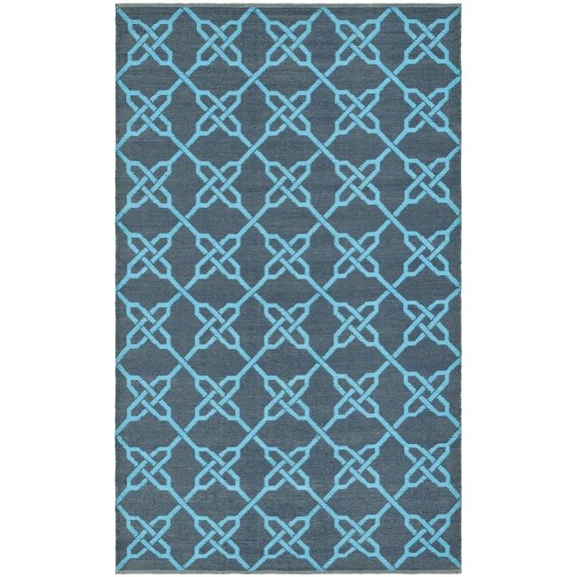 Handmade Thom Filicia Tioga Brown/blue Outdoor Rug (4 X 6)