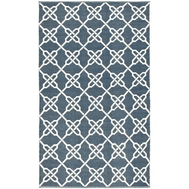 Handmade Thom Filicia Tioga Ink Blue Outdoor Rug (5 X 8)