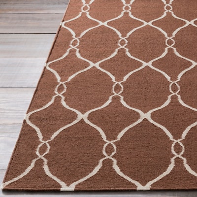 Hand-woven Providence Brown Flatweave Wool Area Rug - 8' x 11' - 8' x 11'