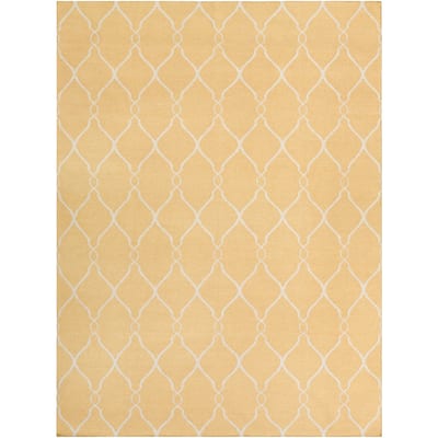 Hand-woven Pasadena Sunflower Yellow Flatweave Wool Area Rug - 8' x 11' - 8' x 11'