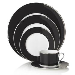 Mikasa Color Studio Black and Platinum 5 piece Dinnerware Set