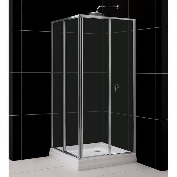 DreamLine Cornerview 34 x 73 Clear Glass Shower Enclosure Bed Bath