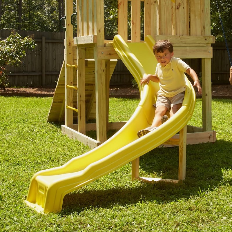 Swing-N-Slide Side Winder Slide - Yellow - Mounts to 48" to 60" Platforms - 78" L x 63" W x 7.25" H